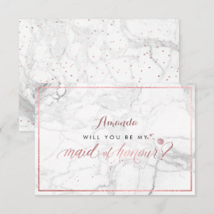 PixDezines Faux Rose Gold Will You  Maid of Honour Invitation