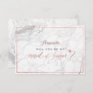 PixDezines Faux Rose Gold Will You  Maid of Honour Invitation