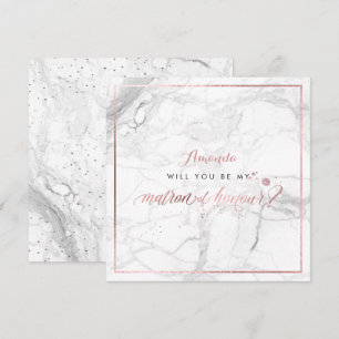 PixDezines Faux Rose Gold  You  Matron of Honour Invitation