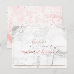 PixDezines Faux Rose Gold You Matron of Honour Invitation