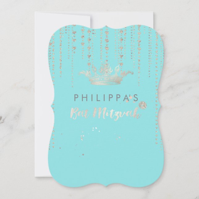 PixDezines Faux Silver Crown/Hearts/DIY colour Invitation (Front)