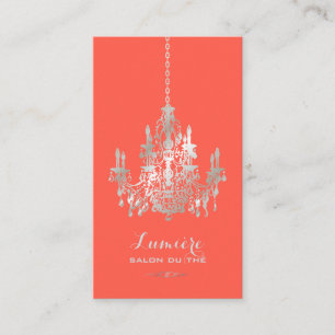 PixDezines faux silver foil chandelier/DIY colour Business Card