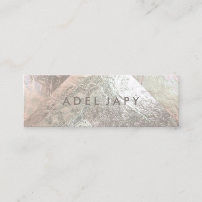 PixDezines Faux Silver Foil Tiles Mini Business Card (Front)