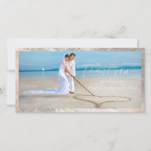 PixDezines faux silver/thank you wedding photo Thank You Card