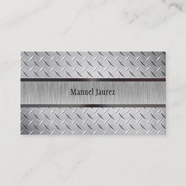 PixDezines faux steel plate/diy fonts Business Card (Front)