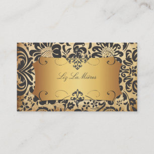 PixDezines Fidora Damask/faux parchment Business Card
