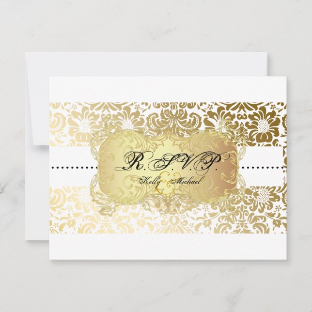 PixDezines Fidora Damask RSVP cards, require 5x7 (Front)