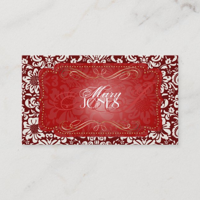 PixDezines Fidora Vintage Damask Business Card (Front)