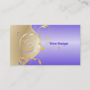 PixDezines filigree+swirls/royal purple Business Card