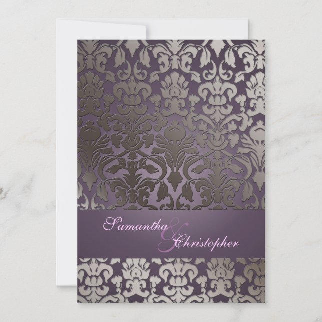 PixDezines flora damask/diy background colour! Invitation (Front)