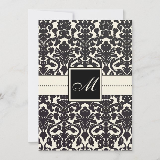 PixDezines Flora Damask/DIY colour/cream Invitation (Front)
