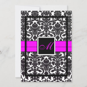 PixDezines Flora Damask/DIY colour/neon pink Invitation