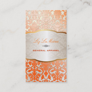 PixDezines flora damask/orange Business Card