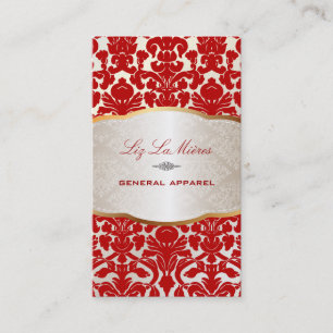 PixDezines flora damask/red Business Card