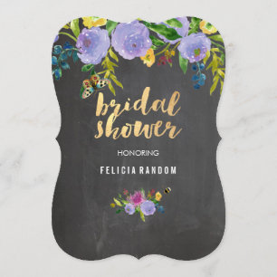 PixDezines Floral Bridal Shower/Chalkboard Invitation