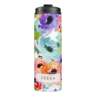PixDezines Floral Watercolor/DIY background Thermal Tumbler