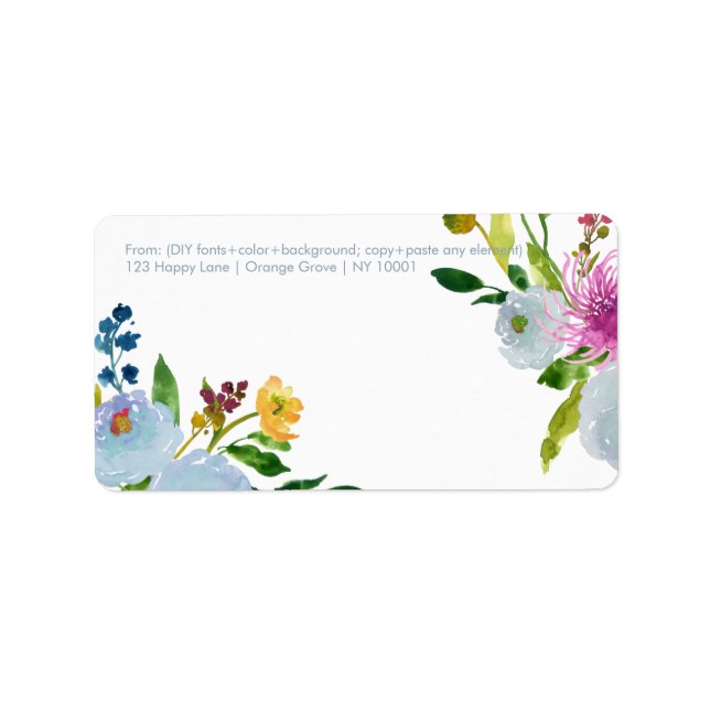 PixDezines floral watercolor/ranunculus/blue Label (Front)