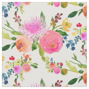 PixDezines floral watercolor/ranunculus Fabric