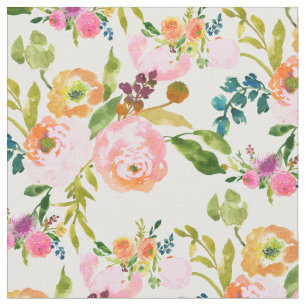 PixDezines floral watercolor/ranunculus Fabric