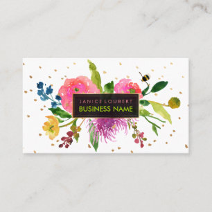 PixDezines Floral Watercolor/Ranunculus/Sprinkles Business Card