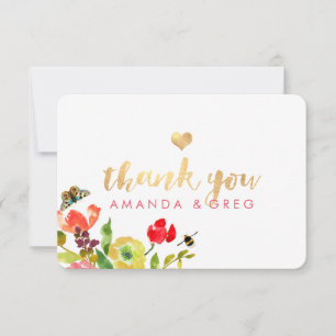 PixDezines Floral Watercolor/Ranunculus/Thank You Thank You Card