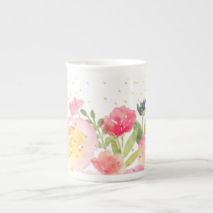 PixDezines Floral/Watercolor/Spring Bouquet Bone China Mug