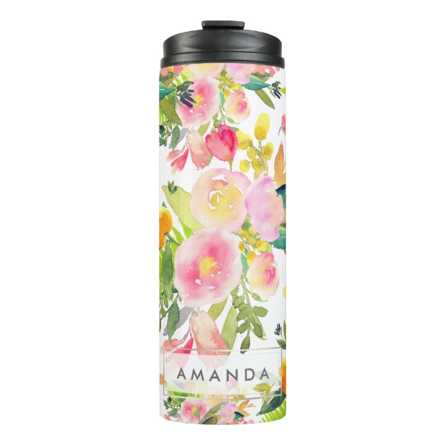 PixDezines Floral/Watercolor/Spring Bouquet Thermal Tumbler (Front)