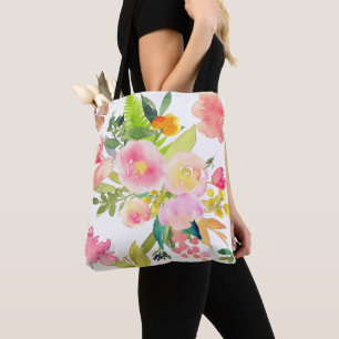 PixDezines Floral/Watercolor/Spring Bouquet Tote Bag