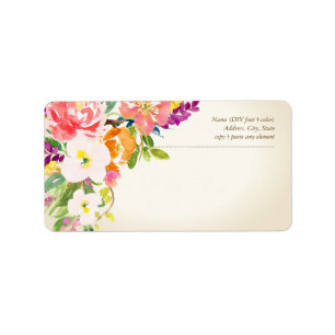 PixDezines Floral Watercolor/Vintage Bckgrnd Label