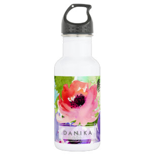 PixDezines Floral/Watercolor/Water Rose 532 Ml Water Bottle
