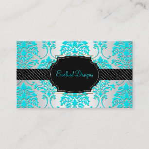 PixDezines florentius damask/aqua Business Card