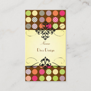 PixDezines Funky Polka dots  DIY background colour Business Card
