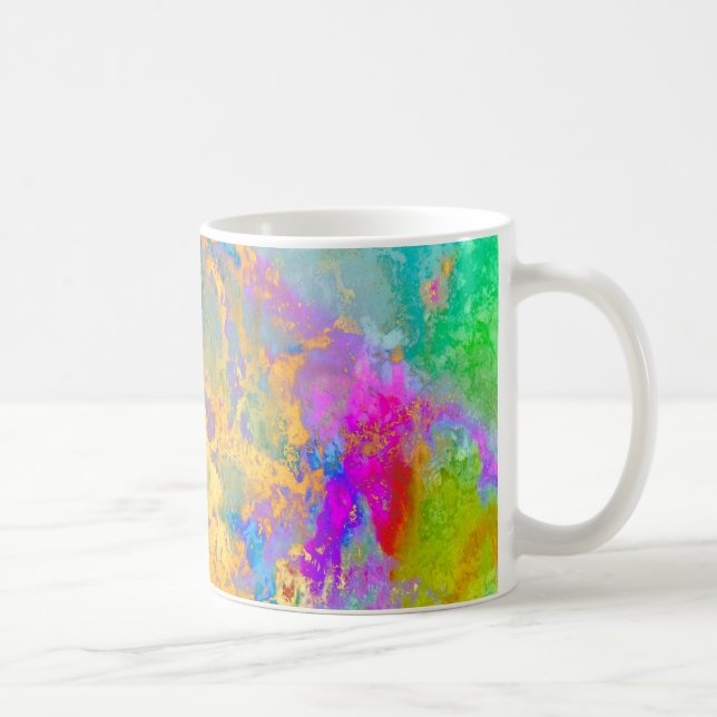PIXDEZINES GALAXY ABSTRACT, BOLD COLORS COFFEE MUG (Right)