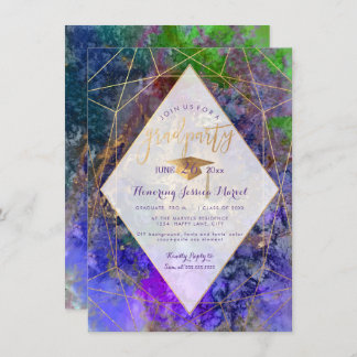 PixDezines Galaxy Abstract Graduation Party Invitation