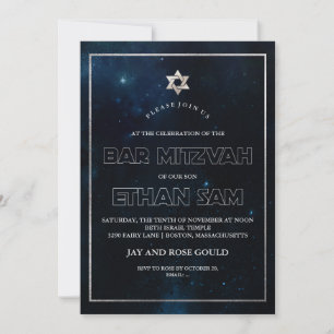 PixDezines Galaxy /Space Bat Mitzvah Invitation