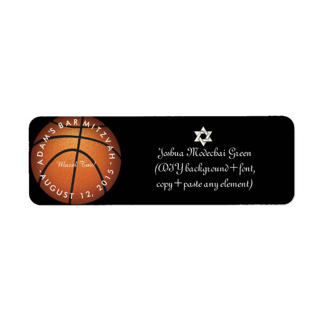 ✡ PixDezines Game On! Basketball Bar Mitzvah (Front)