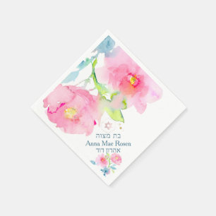PixDezines Garden Roses, Blush Pink Mitzvah Napkin