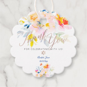 PixDezines Garden Roses Watercolor Thank You Favour Tags