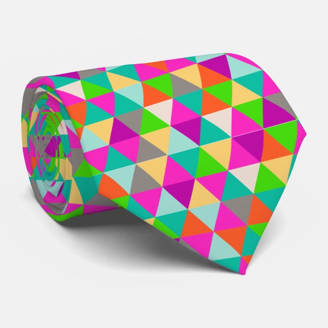 PixDezines geometric/adjustable triangles Tie (Rolled)