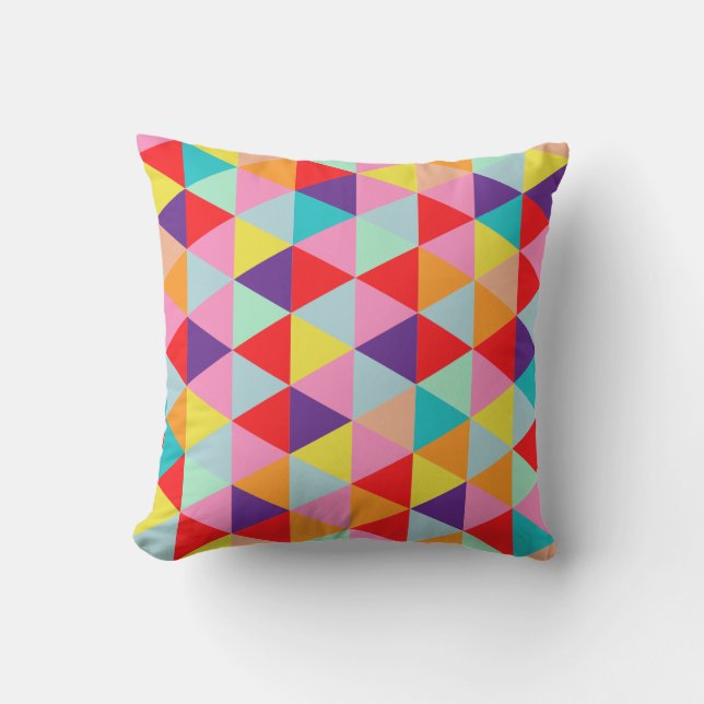 PixDezines geometric/neon colours Cushion (Front)