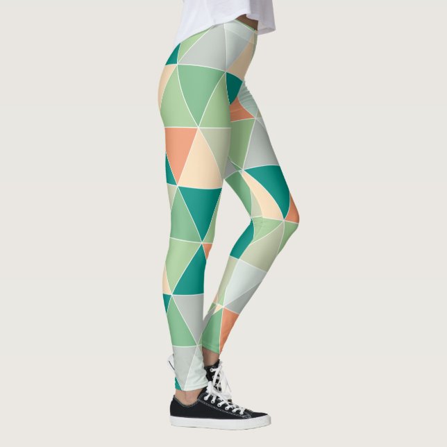 PixDezines Geometric/Triangles/Neon Colours Leggings (Right)