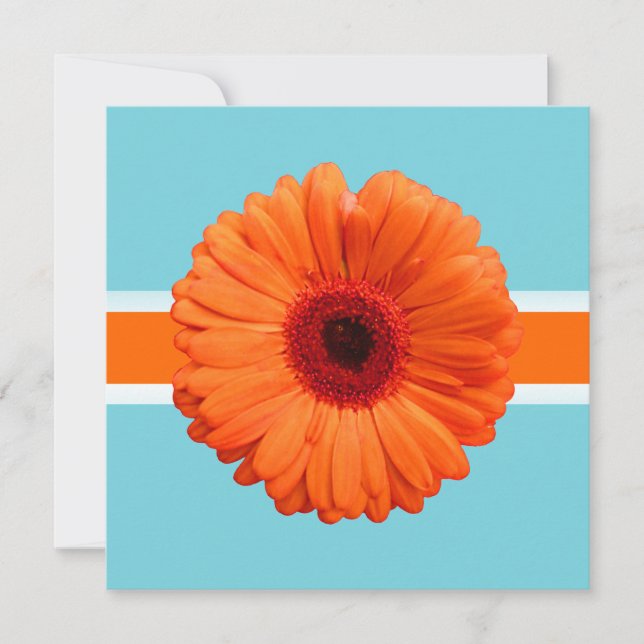 PixDezines Gerbera, orange/diy background colours Invitation (Front)