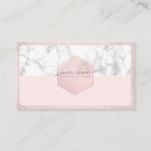 PixDezines Glam Pink Blush+Marble Business Card