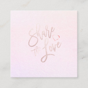 PixDezines Glam Share the Love Blush Pink Heart Square Business Card