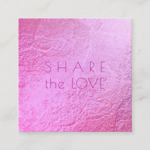 PixDezines Glam Share the Love Iridescent Ombre Square Business Card