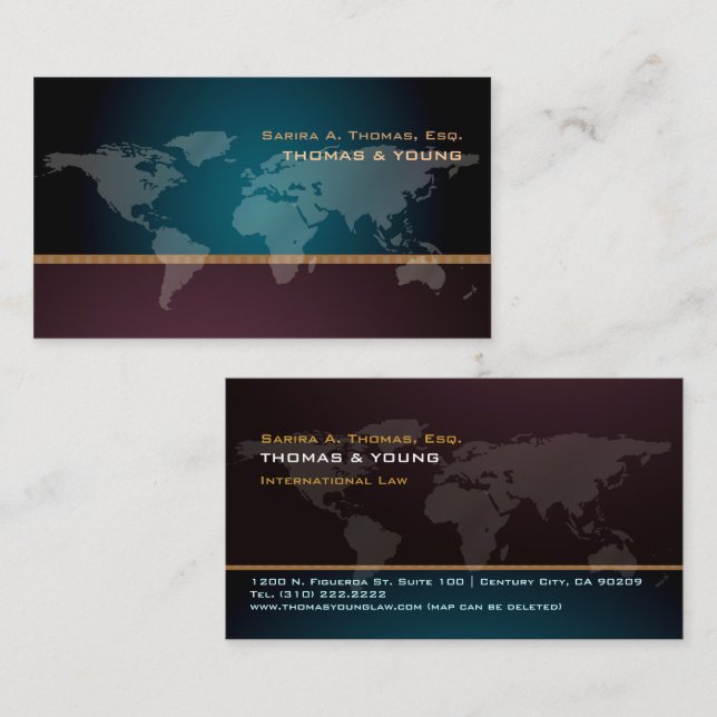 PixDezines Going Global, world map Business Card (Front/Back)