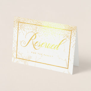 PixDezines Gold Confetti/Reserved Table Signs Foil Card