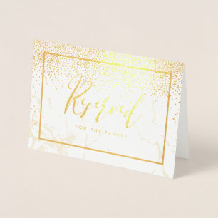 PixDezines Gold Confetti/Reserved Table Signs Foil Card