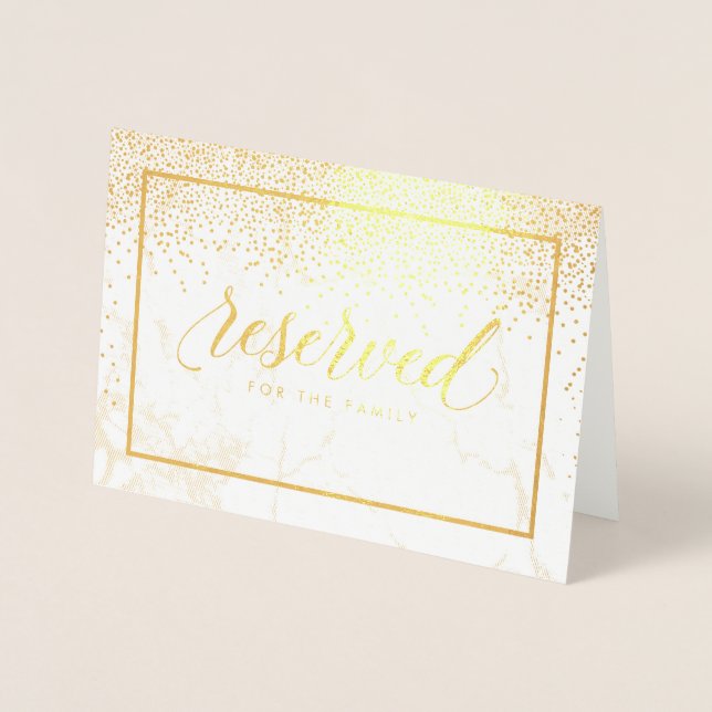 PixDezines Gold Confetti/Reserved Table Signs Foil Card (Front)