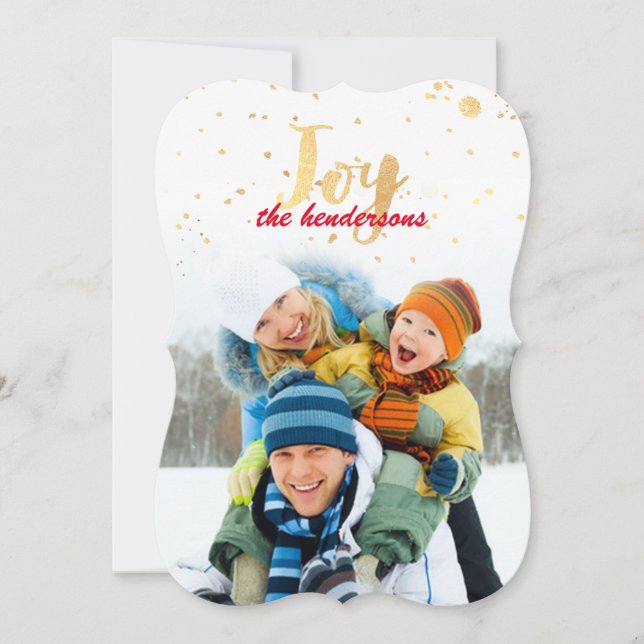 PixDezines gold flakes/faux foil confetti/holiday Holiday Card (Front)